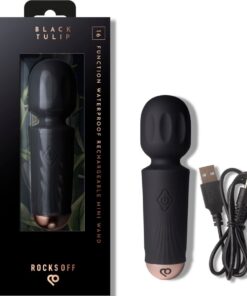 Alternative view of ROCKS-OFF - MINI RECHARGEABLE WAND 16 FUNCTIONS BLACK TULIP