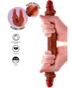 Alternative view of GET REAL - DOUBLE-ENDED SILICONE DILDO CARAMEL 35 CM