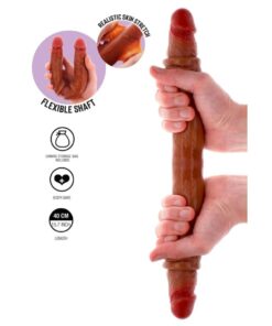 Alternative view of GET REAL - DOUBLE-ENDED SILICONE DILDO CARAMEL 40 CM