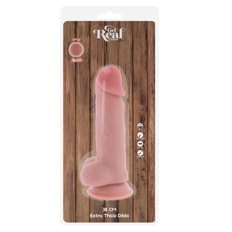 GET REAL - DELUXE REALISTIC PENIS WITH TESTICLES EXTRA THICK 31 CM - Image 5