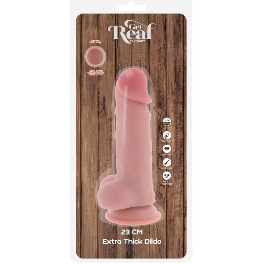 GET REAL - DELUXE REALISTIC PENIS WITH TESTICLES EXTRA THICK 23 CM - Image 5