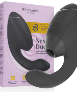 WOMANIZER - DUO NEXT DUAL CLITORAL  G-SPOT STIMULATOR BLACK
