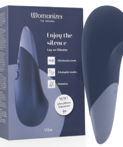 WOMANIZER - VIBE LAY-ON SILENT VIBRATOR DARK BLUE