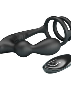 Alternative view of MR PLAY - VIBRATING ANAL PLUG WITH PENIS RING REMOTE CONTROL