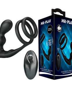 MR PLAY - VIBRATING ANAL PLUG WITH PENIS RING REMOTE CONTROL