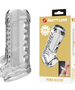 PRETTY LOVE - TRANSPARENT TEXTURED PENIS SHEATH