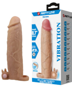 PRETTY LOVE - XERXES PENIS SLEEVE WITH CLITORAL STIMULATOR AND VIBRATION