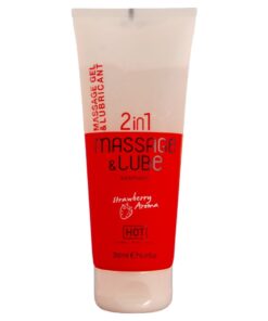 HOT - MASSAGE  GLIDE GEL 2IN1 STRAWBERRY 200 ML