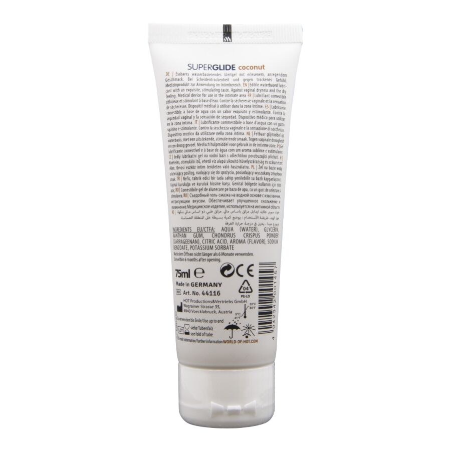 HOT - SUPERGLIDE EDIBLE LUBRICANT WATERBASED COCONUT 75 ML - Image 2