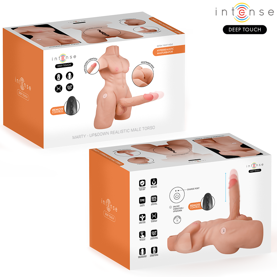 INTENSE DEEP TOUCH - MARTY TORSO WITH ANUS AND REALISTIC DILDO WITH PUSHING AND VIBRATION, REMOTE CONTROL, 6.2 KG - Image 3