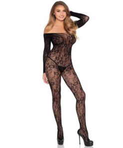 Alternative view of LEG AVENUE - 89366 LACE LINGERIE BODYSTOCKING BLACK - ONE SIZE