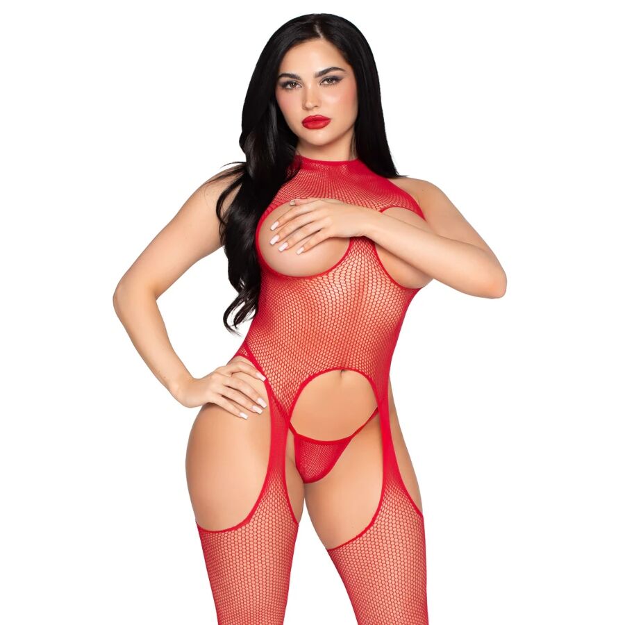 LEG AVENUE - 89374 CUPLESS BODYSTOCKING AND PANTY RED - ONE SIZE - Image 2