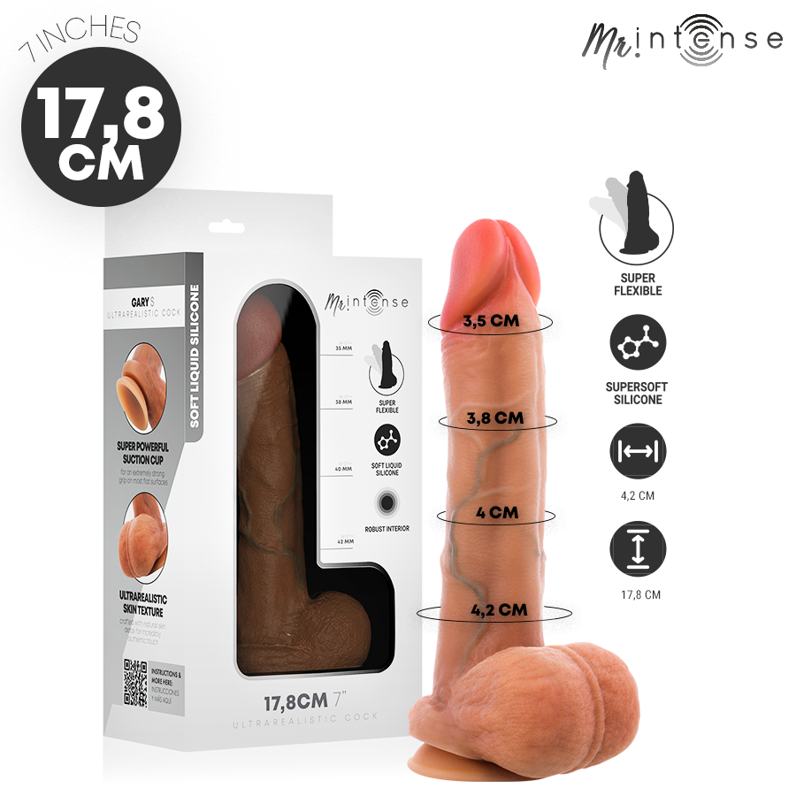 MR INTENSE - GARY S ULTRA-REALISTIC COCK WITH TESTICLES 17.8 CM -Ø- 4.2 CM