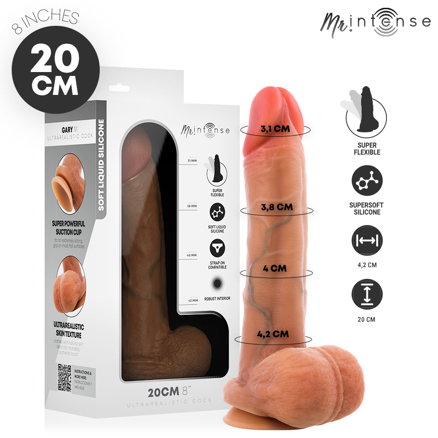MR INTENSE - GARY M ULTRA-REALISTIC COCK WITH TESTICLES 20 CM -Ø- 4.2 CM