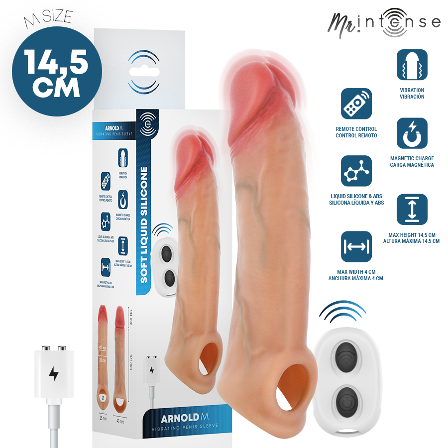 MR INTENSE - ARNOLD M ULTRA-REALISTIC VIBRATING PENIS SLEEVE 14.5 CM -Ø- 4 CM