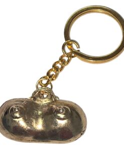 DIABLO PICANTE - GOLD METAL KEYCHAIN WITH BREASTS