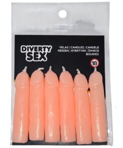 DIABLO PICANTE - 6 FLESH PENIS SHAPED CANDLES