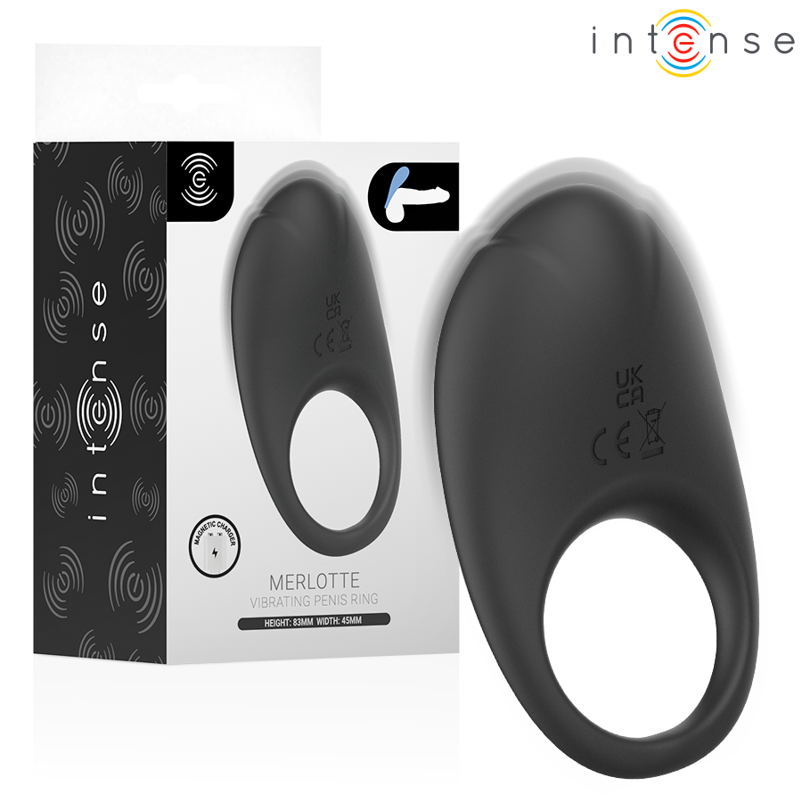 INTENSE - MERLOTTE VIBRATING PENIS RING WITH CLITORIS STIMULATION BLACK - Image 2