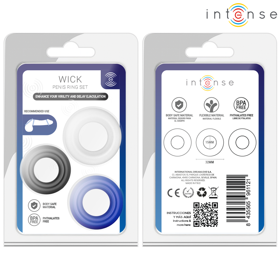 INTENSE - WICK SET OF 3 PENIS RINGS VARIOUS COLORS - Image 5