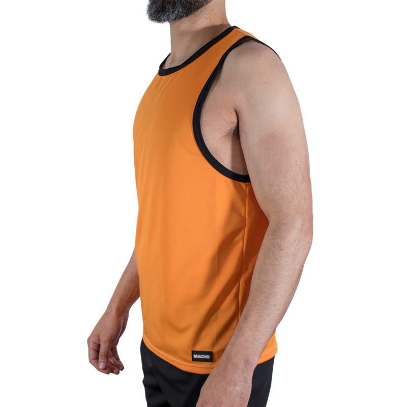 MACHO - CMV005 ORANGE GYM T-SHIRT S/M - Image 2