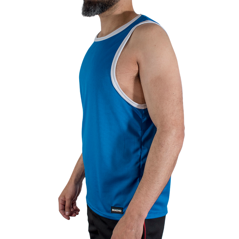 MACHO - CMV002 BLUE GYM T-SHIRT S/M - Image 2