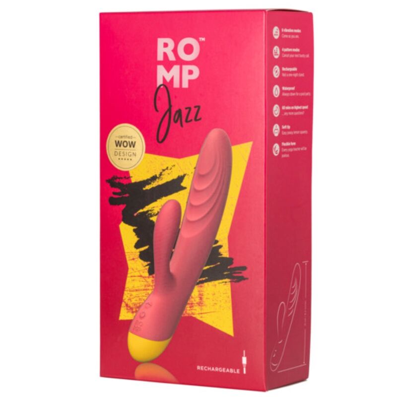 ROMP - JAZZ RECHARGEABLE RABBIT VIBRATOR RED - Image 5