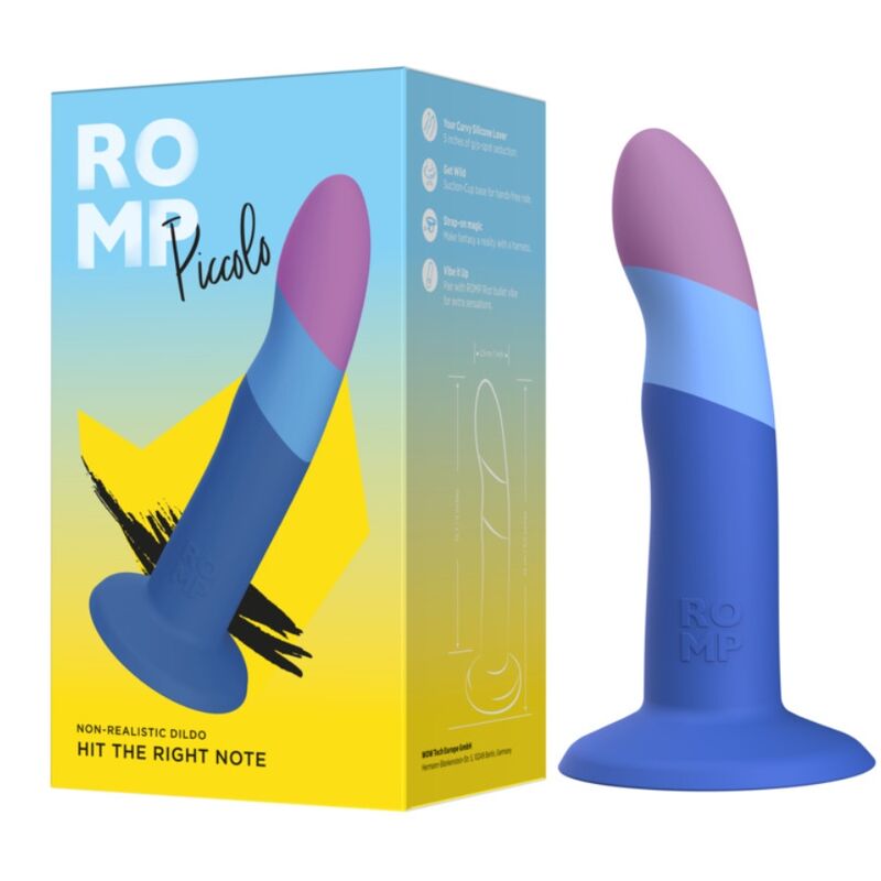 ROMP - PICCOLO SILICONE DILDO WITH TRICOLOR SUCTION CUP 14 CM - Image 5