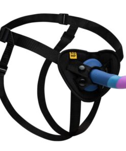 ROMP - PICCOLO HARNESS + SILICONE DILDO WITH TRICOLOR SUCTION CUP 14 CM