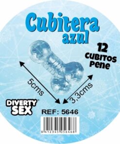 DIABLO PICANTE - 12 PENISES HARD SILICONE HANGING ICE BUCKET BLUE