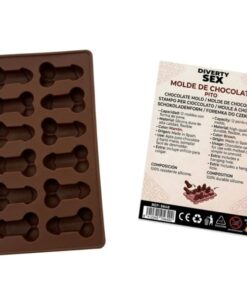 DIABLO PICANTE - CHOCOLATE MOLD WITH 12 SILICONE PENISES FOR HANGING RED