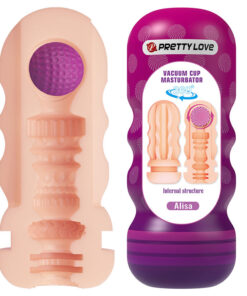 PRETTY LOVE - VAGINAL SMOOTHING MASTURBATOR WITH SUCTION CUP AND INTERNAL TEXTURES