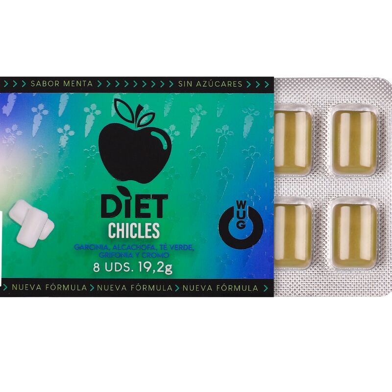 WUG DIET - SUGAR-FREE FUNCTIONAL MINT GUM BLISTER 8 PCS - Image 2