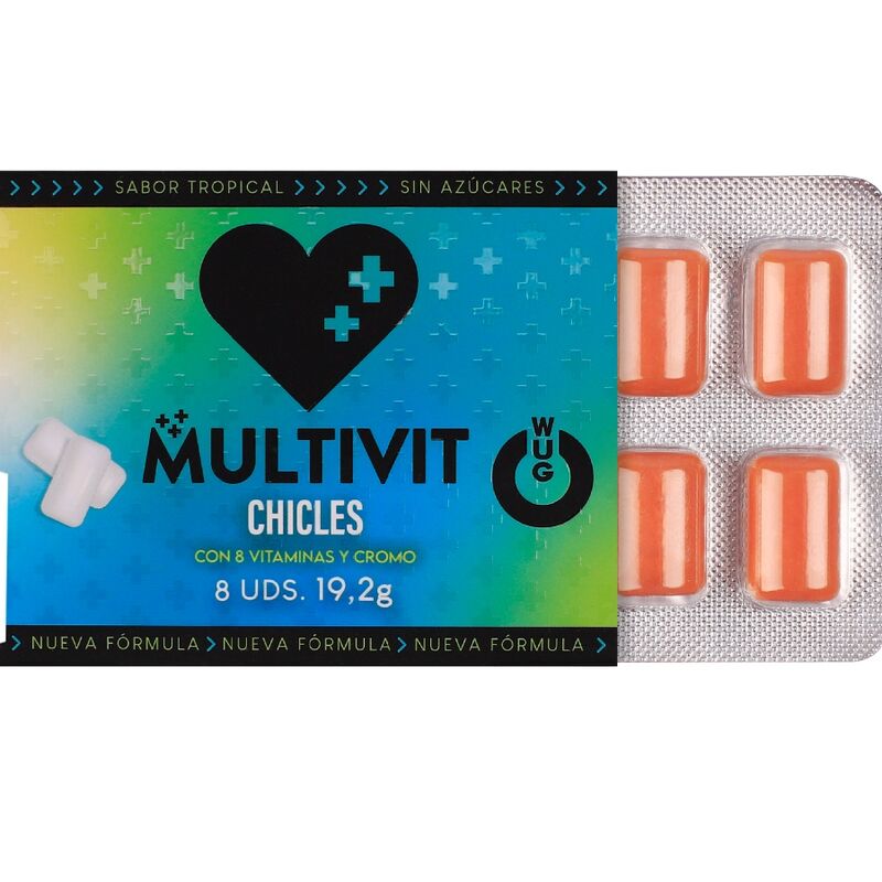 WUG MULTIVIT - FUNCTIONAL MULTIVITAMIN TROPICAL FLAVOUR GUM BLISTER 8 PCS - Image 2