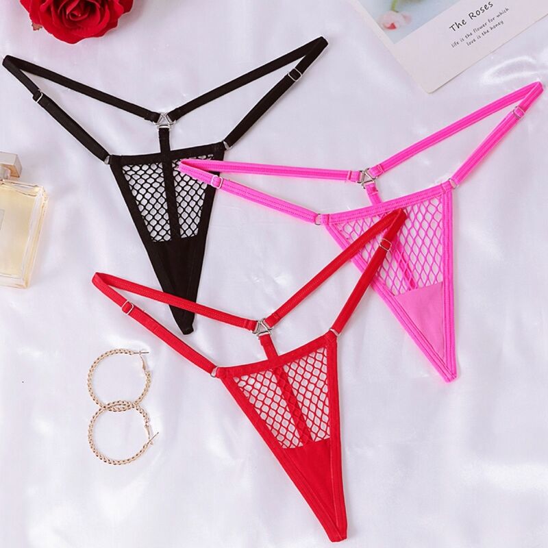 CHILIROSE - CR 4856 RED FISHNET MICRO THONG S/M - Image 3