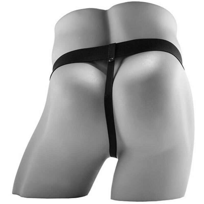 FETISH FANTASY SERIES - REALISTIC VIBRATING HOLLOW STRAP ON WITH BALLS 17.8 CM - Image 4