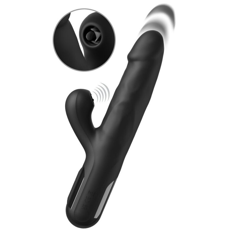FETISH FANTASY SERIES - SONIX SILICONE THRUSTER RABBIT VIBRATOR BLACK - Image 2