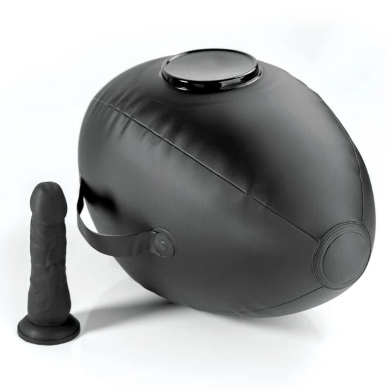FETISH FANTASY SERIES - BODY DOCK INFLATABLE LOVE BALL WITH DILDO BLACK 41.9 CM - Image 2