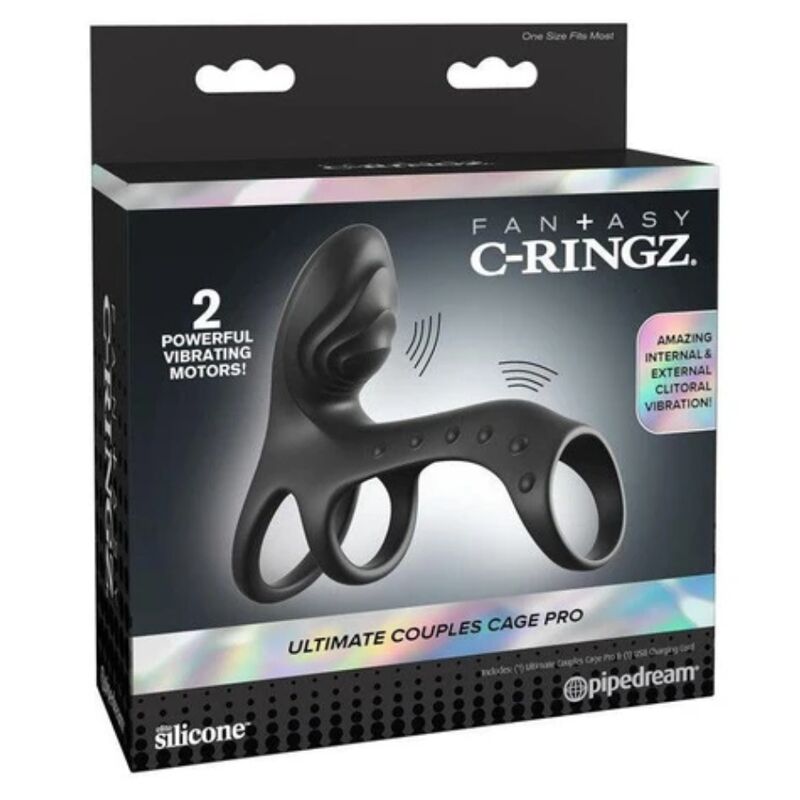 FANTASY C-RINGZ - ULTIMATE COUPLES CAGE PRO VIBRATING COCK RING 19.5 CM - Image 5