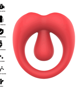INTENSE - RUSSELL VIBRATING PENIS RING WITH CLITORIS STIMULATION RED