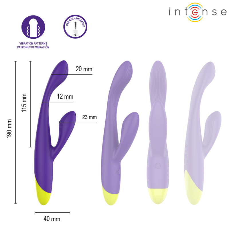INTENSE - PAOLO RECHARGEABLE RABBIT STIMULATOR FOR G-SPOT AND CLITORIS - Image 3