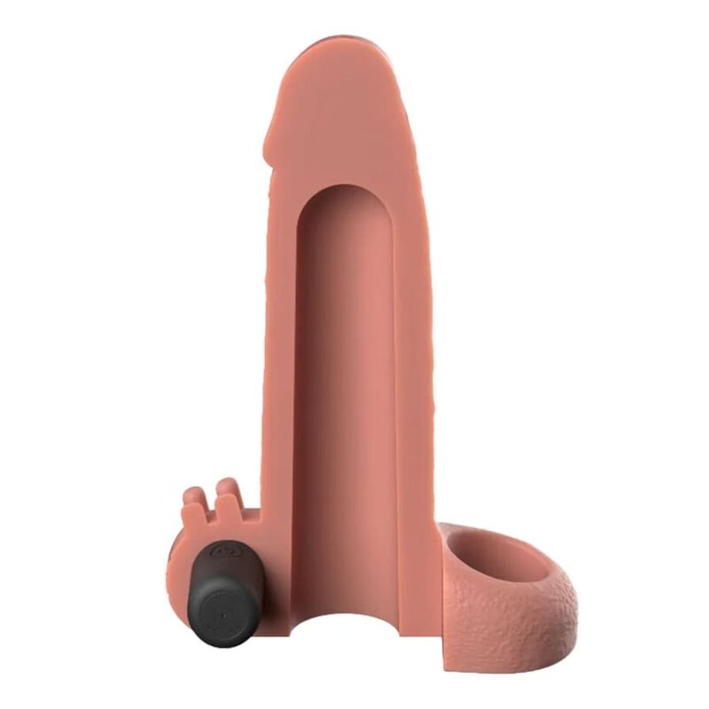 FANTASY X-TENSIONS - VIBRATING REAL FEEL 5CM PENIS EXTENSION SLEEVE BEIGE - Image 2