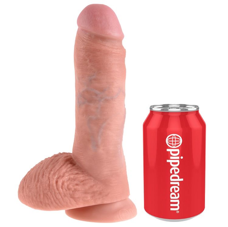 KING COCK - 8 DILDO FLESH WITH BALLS 20.3 CM - Image 3