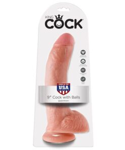 KING COCK - 9 DILDO FLESH WITH BALLS 22.9 CM