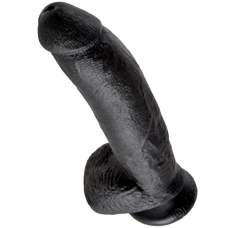 KING COCK - DILDO BLACK WITH BALLS 22.9 CM - Image 2