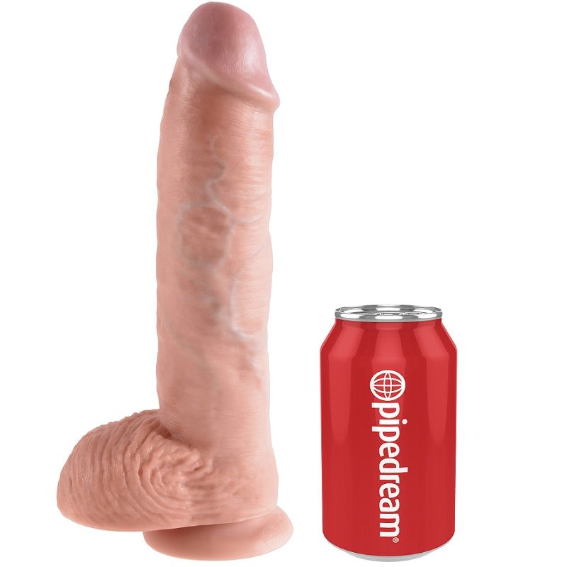 KING COCK - 10 DILDO FLESH WITH BALLS 26.5 CM - Image 3