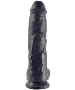 KING COCK - DILDO BLACK WITH BALLS 25.4 CM
