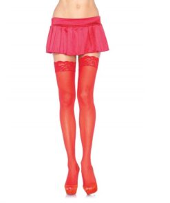 LEG AVENUE - RED TIGHTS WITH LACE TOP