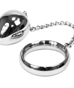 Alternative view of METAL HARD - COCK RING 45MM + CHAIN WITH METAL BALL