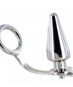 METAL HARD - STEEL RING WITH ANAL PLUG 80 X 55 MM