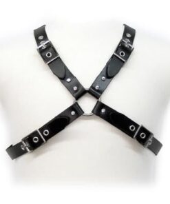 LEATHER BODY - BLACK BUCKLE HARNESS FOR MEN